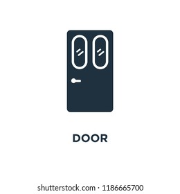 Door icon. Black filled vector illustration. Door symbol on white background. Can be used in web and mobile.