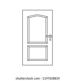 Door icon. Black and white icon. Enter or exit symbol.