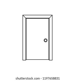 Door icon. Black and white icon. Enter or exit symbol.