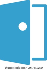Door icon in blue. Vector.