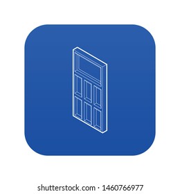 Door icon blue vector isolated on white background