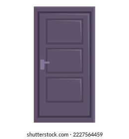 Door icon cartoon vector. Front home. House wood