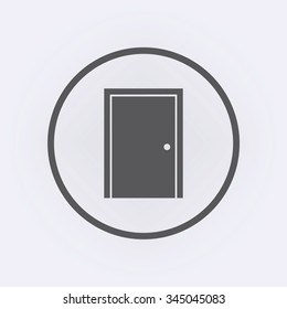 Door icon in circle . Vector illustration