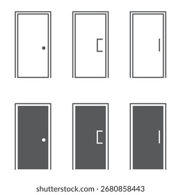 Icono de puerta. Icono de puerta cerrada. Icono de puerta cerrada