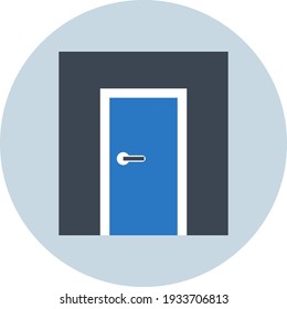 Door icon. door closed icon. hotel room, house door icon with vector illustration and flat shape