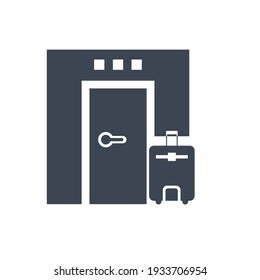 Door icon. door closed icon. hotel room, house door icon with vector illustration and flat shape