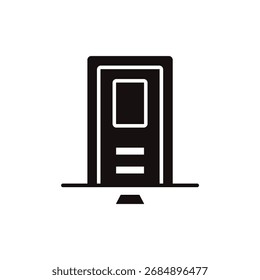 Icono de puerta colección. Estilo de diseño con fondo