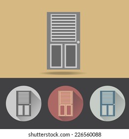 Door icon with color variations, vector EPS 10.