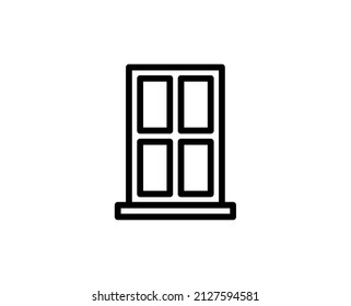 Door icon concept. Single premium editable stroke pictogram perfect for logos, mobile apps, online shops and web sites. Vector symbol isolated on white background. 