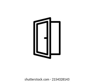 Door icon concept. Single premium editable stroke pictogram perfect for logos, mobile apps, online shops and web sites. Vector symbol isolated on white background. 