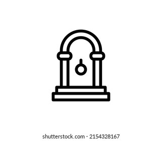 Door icon concept. Single premium editable stroke pictogram perfect for logos, mobile apps, online shops and web sites. Vector symbol isolated on white background. 