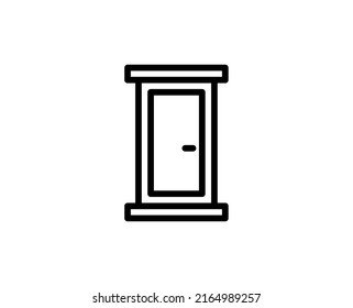 Door icon concept. Single premium editable stroke pictogram perfect for logos, mobile apps, online shops and web sites. Vector symbol isolated on white background. 