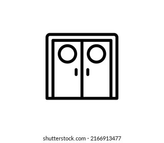 Concepto de icono de puerta. Pictograma de infarto único editable de primera calidad perfecto para logotipos, aplicaciones móviles, tiendas en línea y sitios web. Símbolo vector aislado en fondo blanco. 