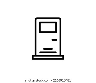 Door icon concept. Single premium editable stroke pictogram perfect for logos, mobile apps, online shops and web sites. Vector symbol isolated on white background. 