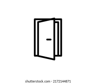 Door icon concept. Single premium editable stroke pictogram perfect for logos, mobile apps, online shops and web sites. Vector symbol isolated on white background. 