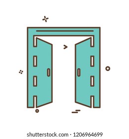 Door icon design vector
