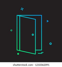 Door icon design vector