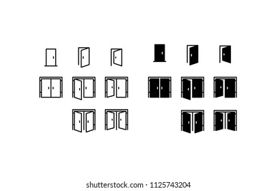 Door Icon Design Vector Symbol Set Entrance Gate