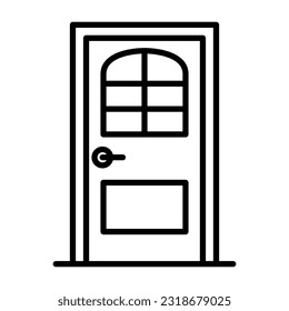 Plantilla de vectores de diseño de iconos de puerta Ilustración