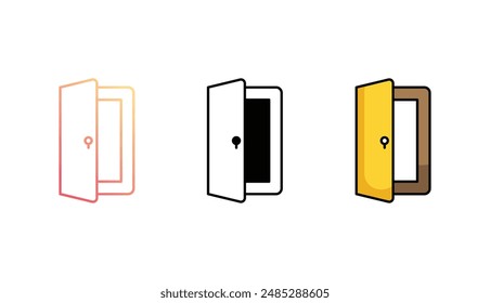 Door icon design with white background stock illustration