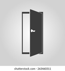 The door icon. Exit and login  symbol. Flat Vector illustration