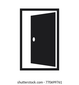 door icon, flat design best silhouette door icon 