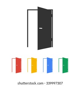 Door icon. Flat design style eps 10