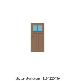Door icon flat element. Vector illustration of door icon flat isolated on clean background for your web mobile app logo design.