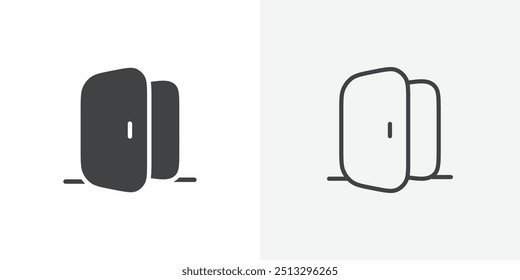 Door icon flat and simple set design