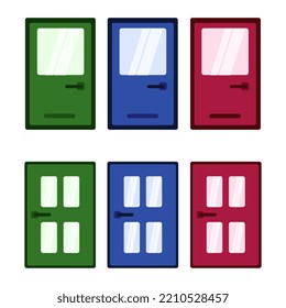 Icono de puerta en ilustración de estilo plano
