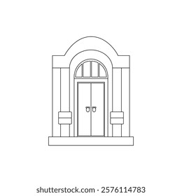Door icon flat style isolated. Vector
