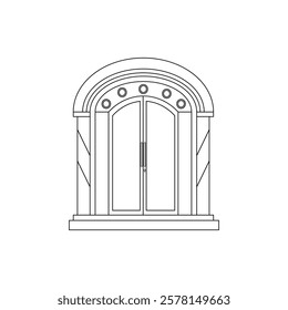 Door icon flat style isolated. Vector