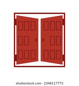 Door icon flat vector illustration.