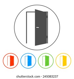 Door icon. Flat vector illustrator Eps 10