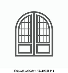 door icon, gate vector, wicket illustration