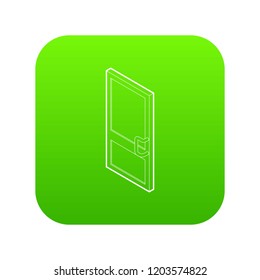 Door icon green vector isolated on white background