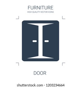 door icon. high quality filled door icon on white background. from furniture collection flat trendy vector door symbol. use for web and mobile