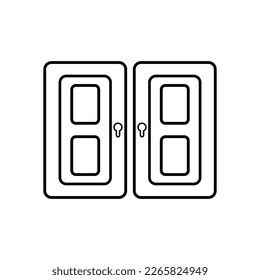 door icon, home vector, room illustration