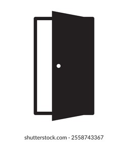 Door Icon Images. Open Door Icon Vector Illustration on white background.