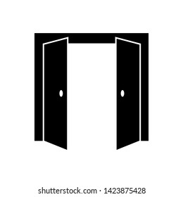Door Icon. Internet Access, Building Component's or Architectural Element Illustration As A Simple Vector Sign & Trendy Symbol for Design and Websites, Presentation or Mobile Application. 