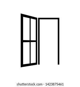 Door Icon. Internet Access, Building Component's or Architectural Element Illustration As A Simple Vector Sign & Trendy Symbol for Design and Websites, Presentation or Mobile Application. 
