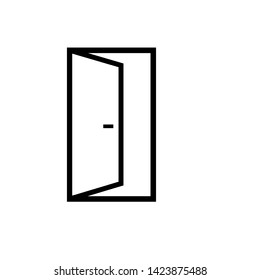 Door Icon. Internet Access, Building Component's or Architectural Element Illustration As A Simple Vector Sign & Trendy Symbol for Design and Websites, Presentation or Mobile Application. 