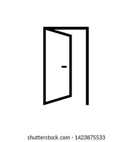 Door Icon. Internet Access, Building Component's or Architectural Element Illustration As A Simple Vector Sign & Trendy Symbol for Design and Websites, Presentation or Mobile Application. 