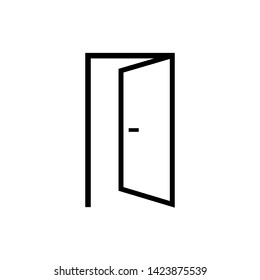 Door Icon. Internet Access, Building Component's or Architectural Element Illustration As A Simple Vector Sign & Trendy Symbol for Design and Websites, Presentation or Mobile Application. 