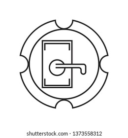 door icon isolated on white background, vector illustration