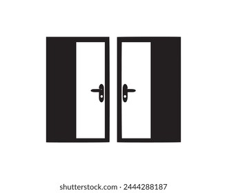 Door icon isolated on white background. Vector illustration.