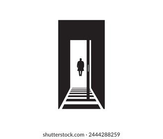 Door icon isolated on white background. Vector illustration.