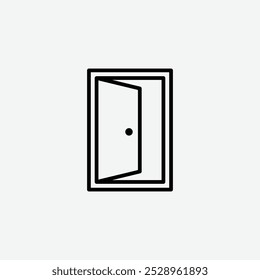 Icono de la puerta aislado en el fondo blanco.