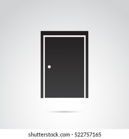 Door icon isolated on white background. Vector art.