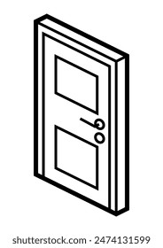Door icon in isometry style. Repair image for website, app, logo, UI design.